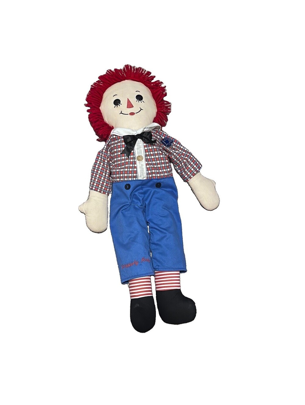 Vintage Applause Raggedy Andy Doll Large Cloth Plush Red Yarn Hair Sailor 30”
